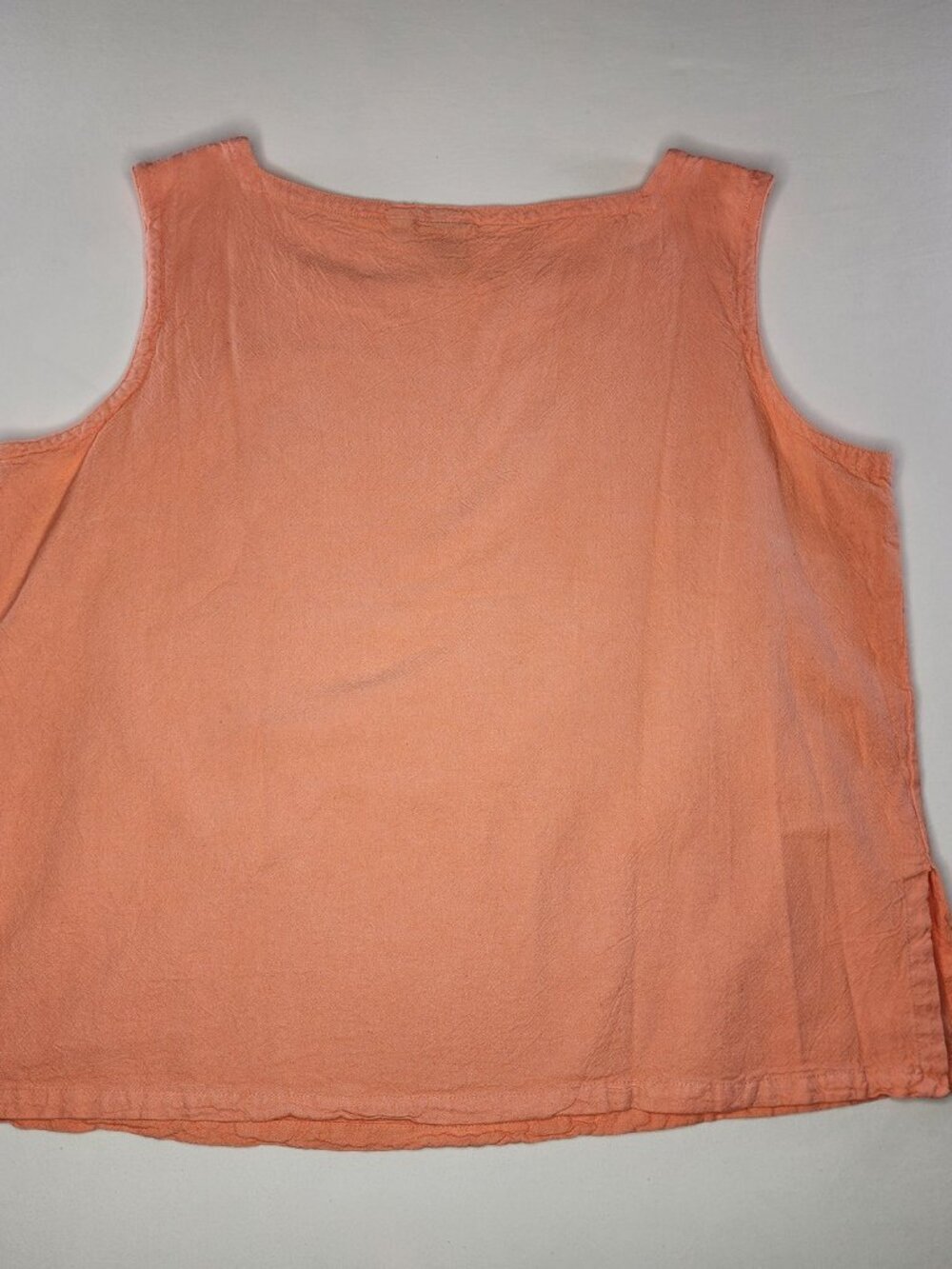 Tilley Cotton Coral Sleeveless Top Square Neck 2XL Cotton Shell